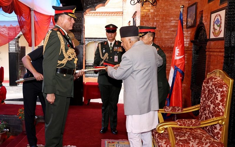 भारतीय स्थल सेनाध्यक्ष सेठलाई नेपाली सेनाको मानार्थ महारथीको दर्जा प्रदान