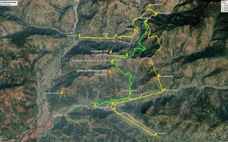 बाढीले अबरुद्ध रसुवा जाने वैकल्पिक सडक सञ्चालनमा